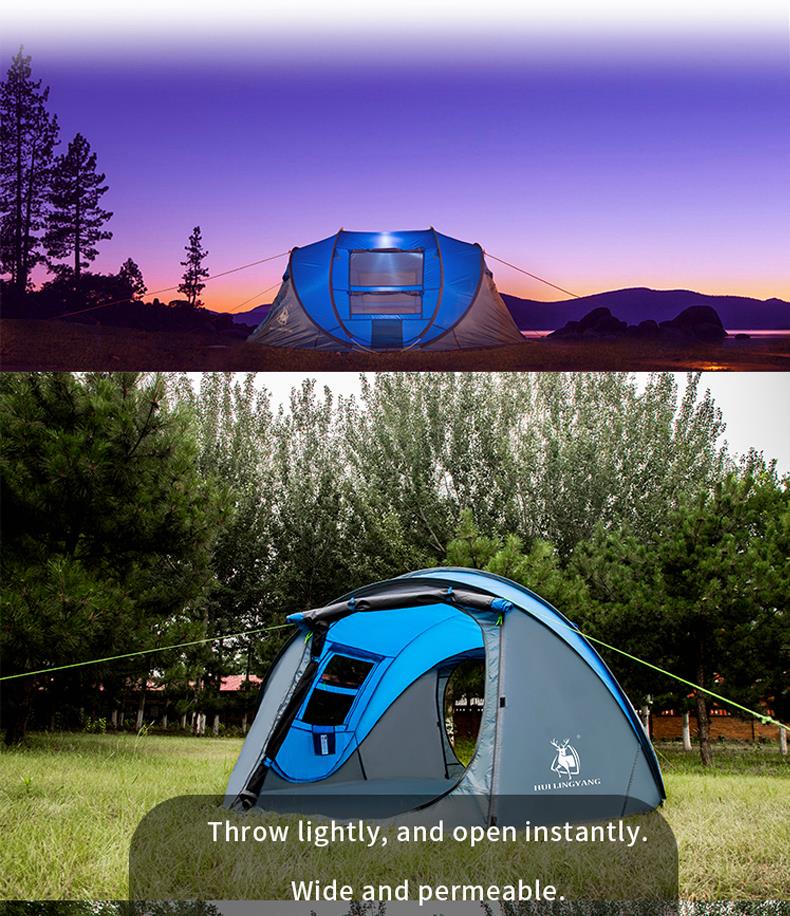 Cheap Goat Tents HUI LINGYANG Throw Pop Up Tent 4 6 Person Outdoor Automatic Tents Double Layers Large Family Tent Waterproof Camping Hiking Tent Tents 